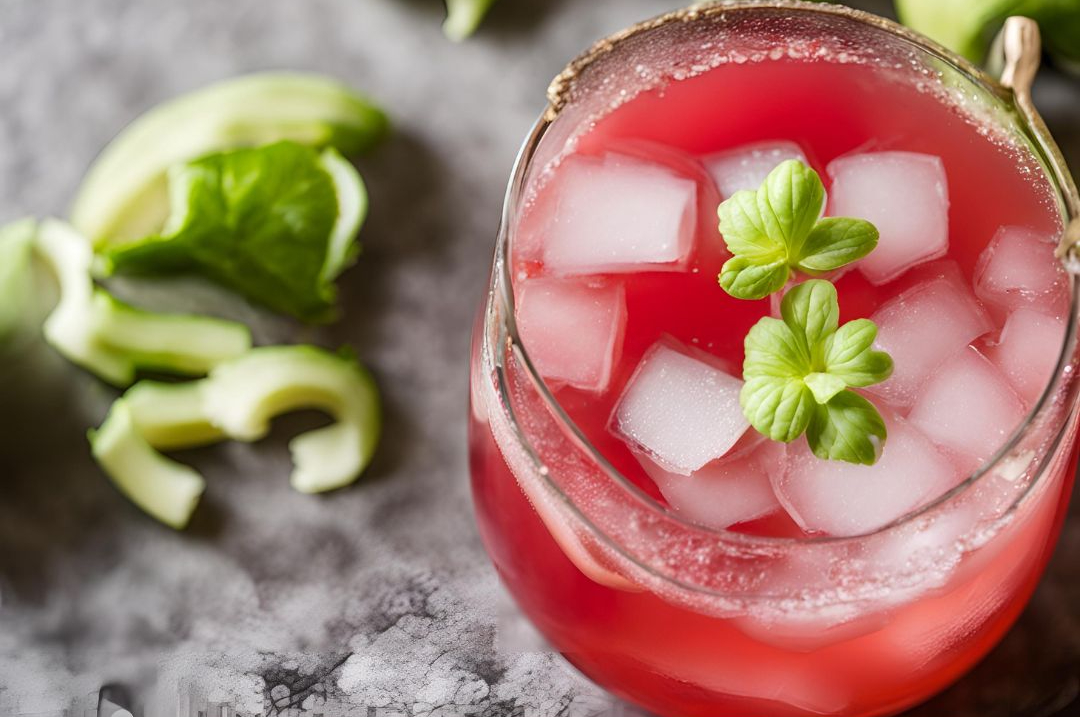 Rhubarb Blueberry Basil Mocktail Recipe