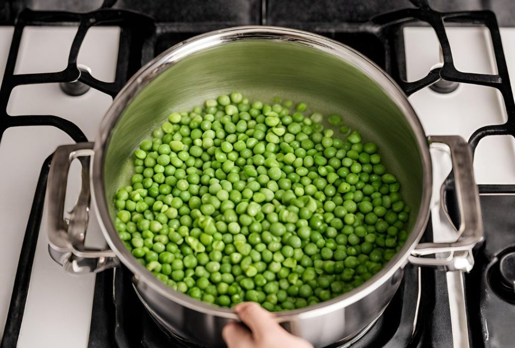 adding peas to water