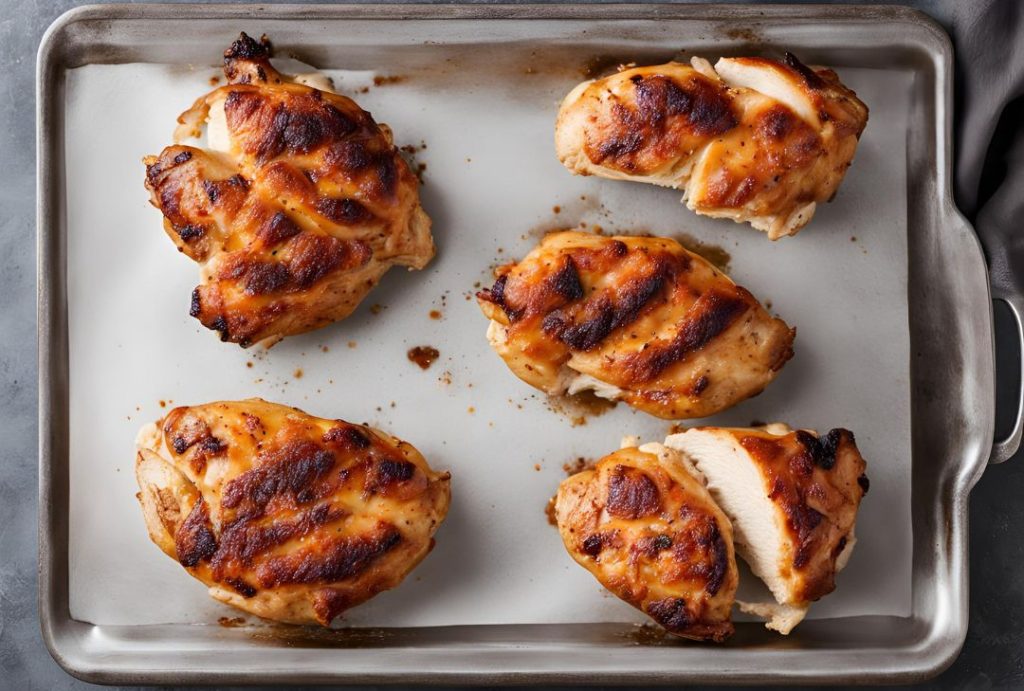 Cutting the chicken in small pieces