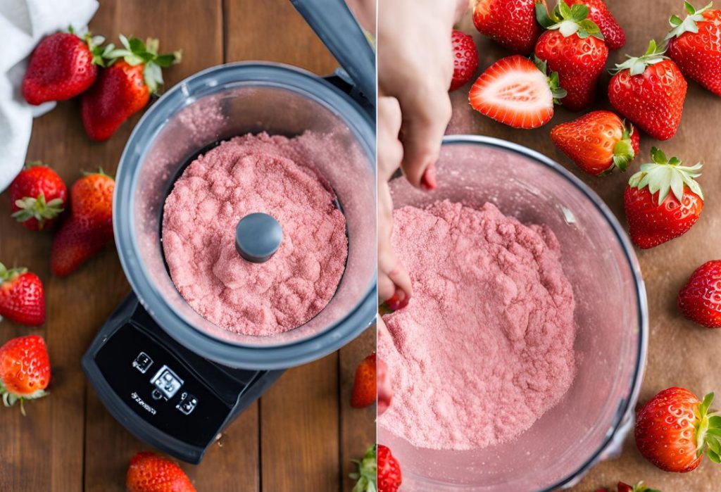 Grind up the strawberries