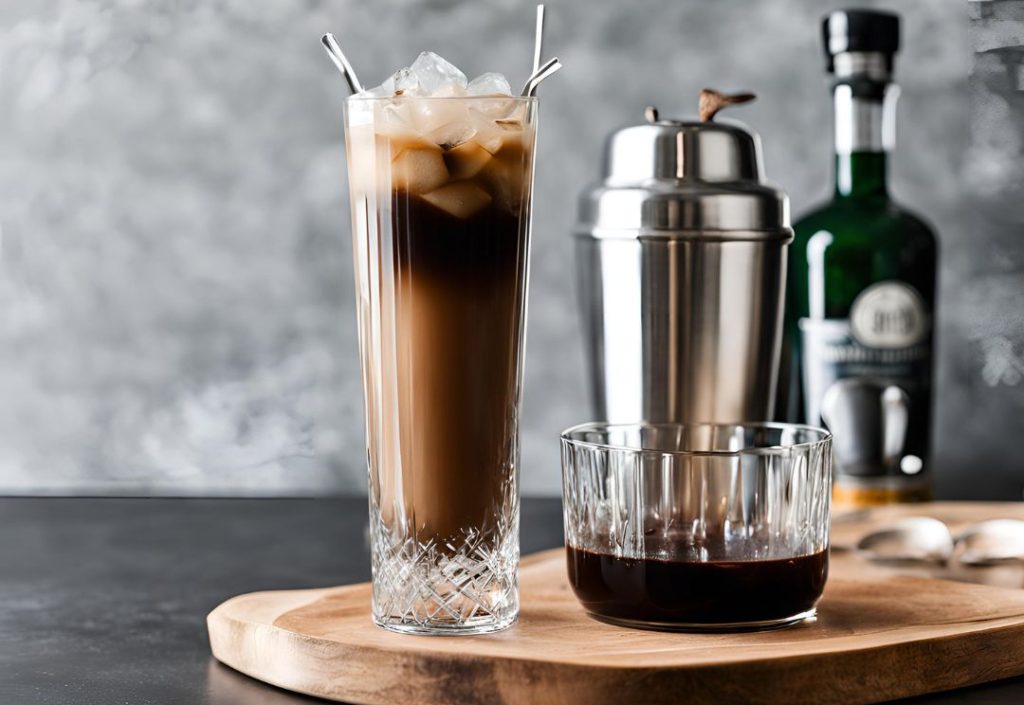 Adding ingredients to glass