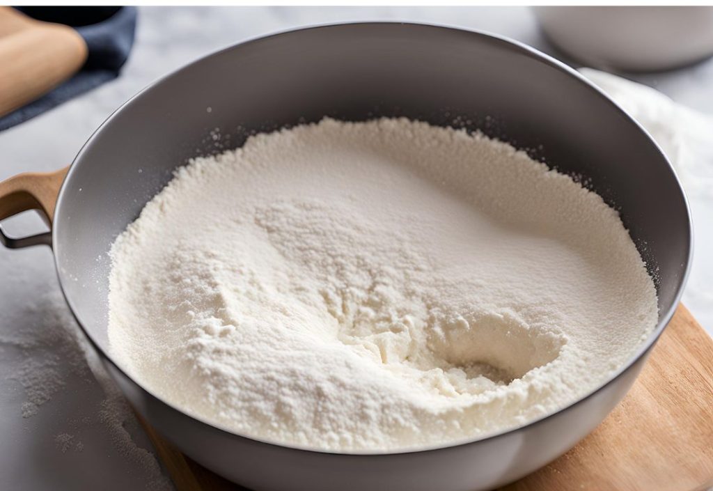 Adding ingredients to bowl